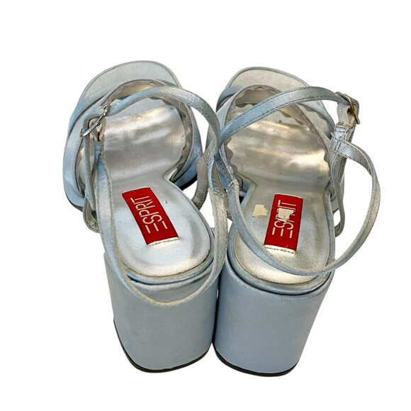 Vintage 90s y2k Esprit Chunky Platform Sandals Strappy Heels Escapade Blue 8 - Picture 8 of 10